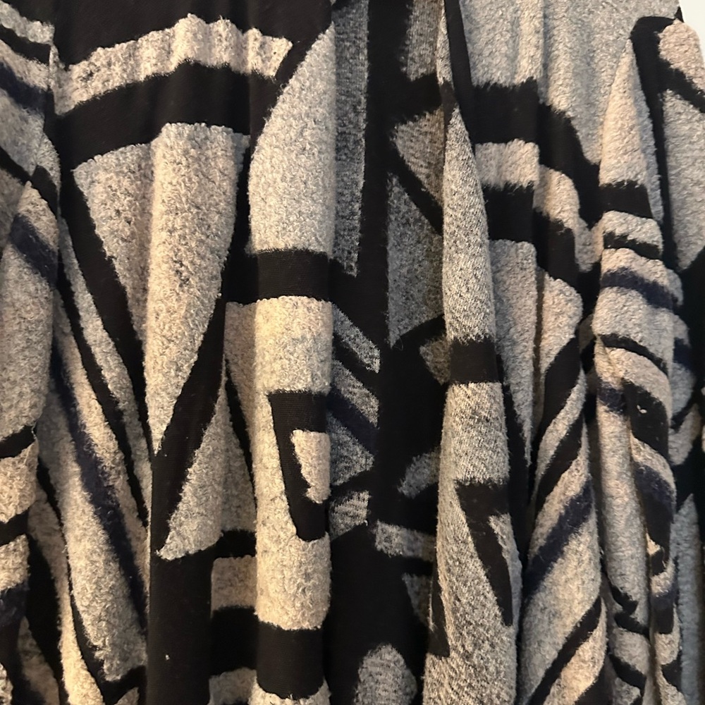 Lucky Brand Black and Gray Sweater Poncho